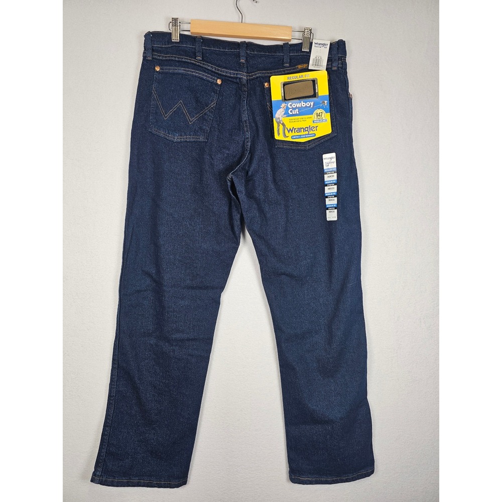 Wrangler Cowboy Cut Jeans Mens 36x30 Blue 947STR Regular Fit Stretch Denim